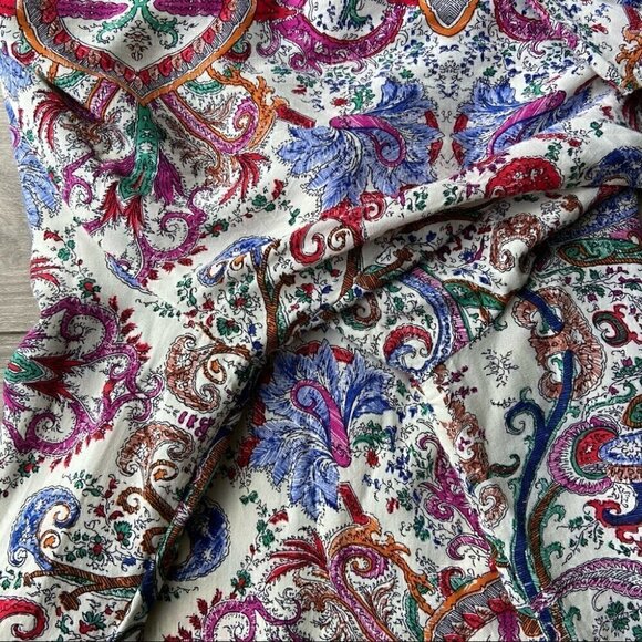 Papillon Boho Jewelled Paisley  Print Tunic Blouse M - Picture 11 of 16